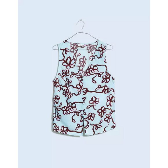Madewell Tops - Madewell Cutaway Vest Top in Floral in Blue